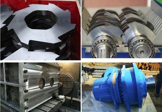 Rifiuti di cavolo pneumatici di scarto di metallo di plastica di doppio albero tritare macchina per rifiuti elettronici