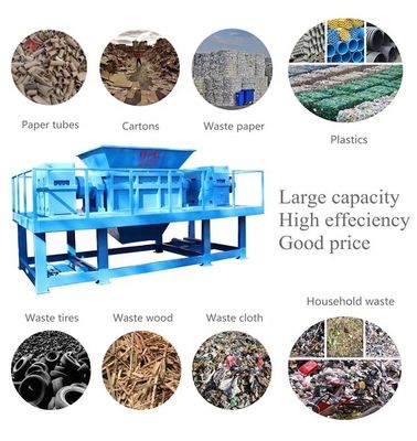 Distruttore per rifiuti di gomma, plastica, cartone, rottami di metallo pneumatici, bidoni e fusti