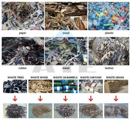 Distruttore per rifiuti di gomma, plastica, cartone, rottami di metallo pneumatici, bidoni e fusti
