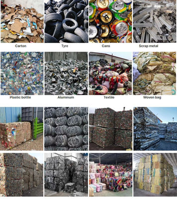 650 kg confezionatore verticale per scarti di cartone scatole di plastica bottiglia di alluminio tessile