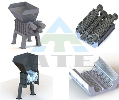 Versatile frantumatore a quattro assi per il riciclo del legno metallico e della plastica in vari settori industriali