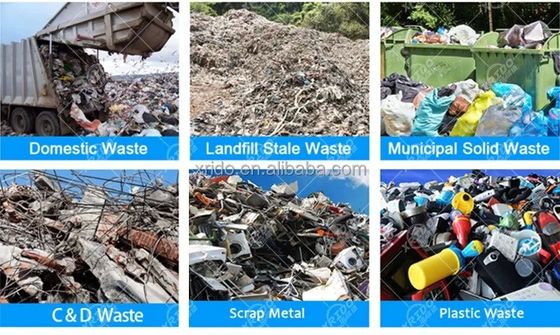 Equipaggiamento di linea di smistamento dei rifiuti solidi municipali con tasso di rottura del 60-90% e peso di 2000 kg