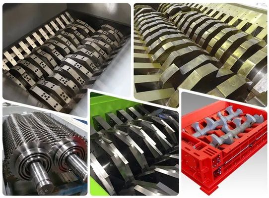 Scalatore a doppio albero per rottami di acciaio per auto pneumatici pneumatici rifiuti di plastica e tessuti