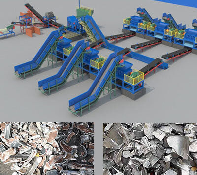 Scrap Metal Double Shaft Shredder La scelta migliore per la fusione di rifiuti alluminio ottone ferro