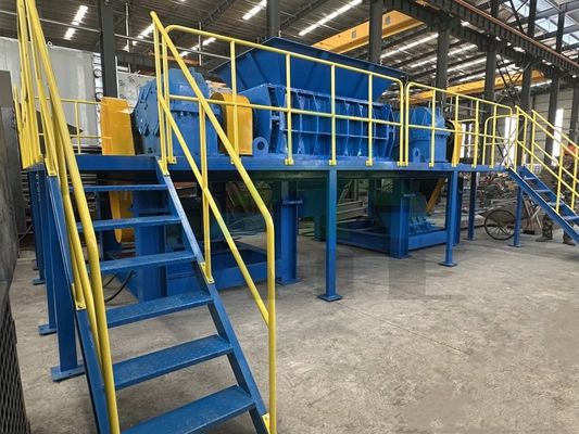 Rifiuto di raccoglitore a doppio albero trituratore per polvere di gomma e rifiuti di plastica