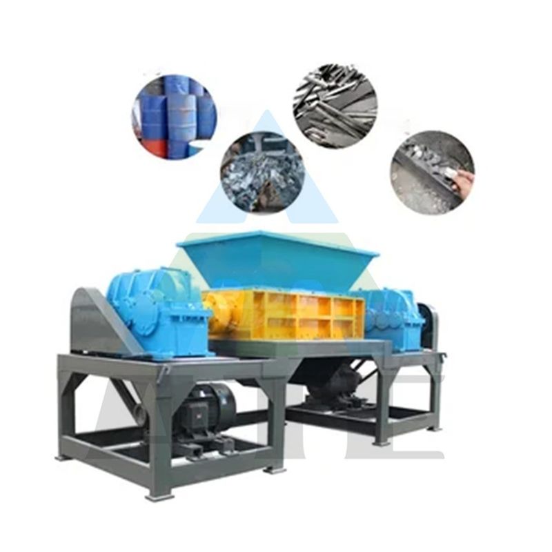 Distruttore per rifiuti di gomma, plastica, cartone, rottami di metallo pneumatici, bidoni e fusti