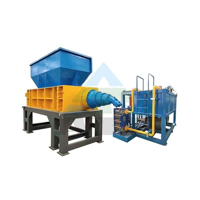 Trituratore a doppio albero ad alto livello di sicurezza per rifiuti di plastica e rottami metallici