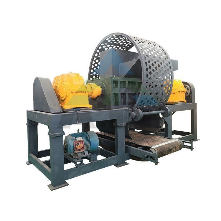 Pneumatici usati Trinciatrici a doppio albero Macchine di riciclaggio dei rifiuti di pneumatici Macchine trinciatrici di pneumatici 2200 kg